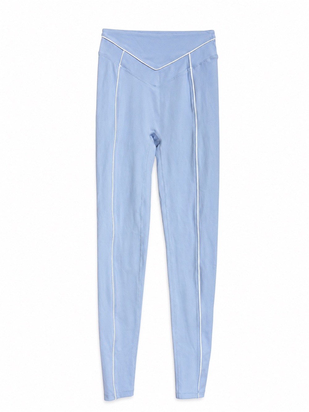 YLLW The Label XS Light Blue High Rise Contrast Piping Leggings